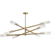Dainolite Wand 8 Light Pendant Aged Brass Frosted Glass Lamp