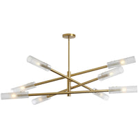 Dainolite Wand 8 Light Pendant Aged Brass Frosted Glass Lamp
