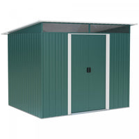Outsunny 6' X 8.5' Garden Storage Shed, Metal Tool Storage House With Pc Boards And Double Doors For