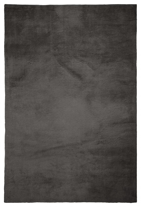 Argo Plush & Shags Charcoal Washable Rug 5'0\" x 7'6\" Indoor Area Rug
