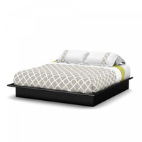 Step One Platform Bed with Moulding Pure Black - South Shore King Bed
