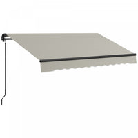 Outsunny 8' X 6.5' Patio Retractable Awning Sunshade Shelter, Light Grey