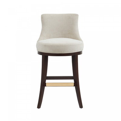 Lucia Modern Wood Upholstered Chenille Barstool in Natural Bar Stool | Tabouret de bar moderne en bois Lucia, revetu de chenille, coloris naturel
