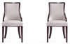 Manhattan Comfort Set of 2 Grand Faux Leather Dining Chairs - Light Grey