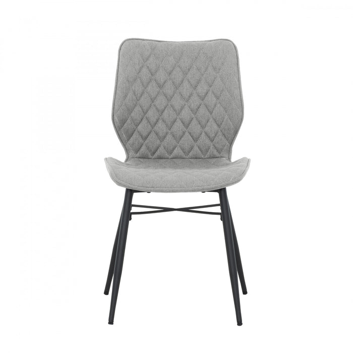 Rourke Taupe Diamond-Quilted Armless Accent Chair with Black Metal Legs (Set of 2)