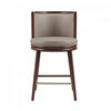 Evalyn Modern Wood Upholstered Counter Stool in Taupe