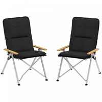 Outsunny Folding Camping Chairs 2 Pack Outdoor Padded Recliner W/carry Bag
