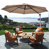 Costway 11' Patio Cantilever Offset Umbrella 360 degrees Rotation Aluminum Tilt Tan