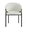 Pater Modern Dining Chairs With Upholstered Fabric Seating And Metal Legs,white