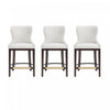 Blair Modern Wood Upholstered Counter Stool in White - Set of 3 Bar Stool