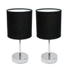Simple Designs Chrome Mini Basic 2-Piece Table Lamp Set - Black