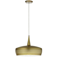 Dainolite Pixie 1 Light Pendant Painted Aged Brass Lamp
