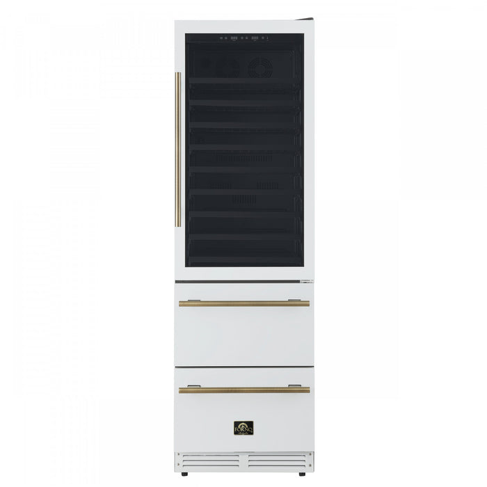 Forno Azienda 24\" Dual Zone Wine Cooler, 15.8 Cu.Ft, 108 Bottles & 100 Cans, White - FWCDR6628-24WHT Refrigerator