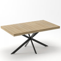 Ethan Retro Rectangular Extendable Dining Table with Hidden Storage,Natural 
