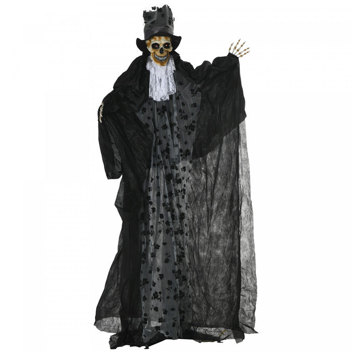 Outsunny 6FT Life Size Halloween Grim Reaper Groom Decor with Light Up Eyes