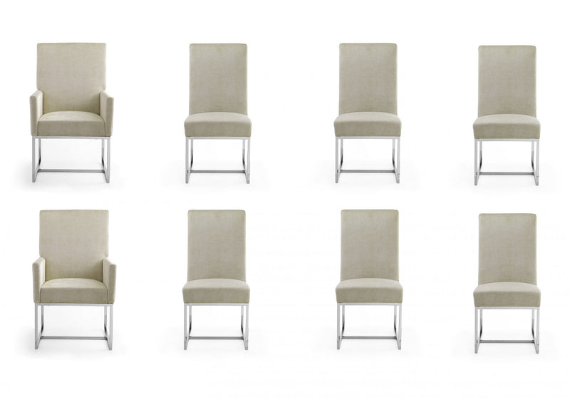 Element Modern 8-Piece Dining Chair Set in Champagne