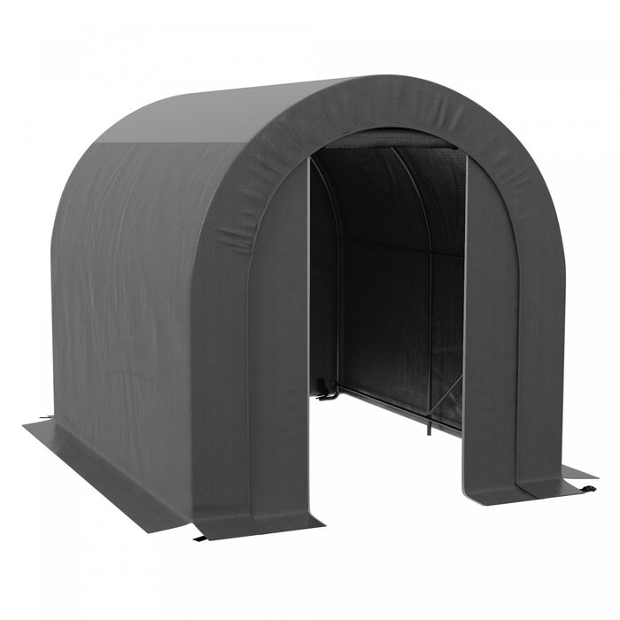 Outsunny 6' X 8' Outdoor Storage Shed, Galvanised Steel Portable Bike Shed