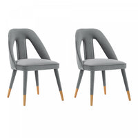 Neda Modern Upholstered Velvet Dining Chair in Gray - Set of 2 