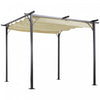 Outsunny 10' X 10' Outdoor Retractable Pergola Canopy, Metal Patio Shade Shelter For Backyard, Porch Party, Garden, Grill Gazebo, Beige