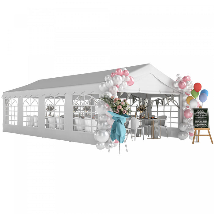 Outsunny 13'x26' Heavy Duty Large Party Tent & Carport w/ Sidewalls, White