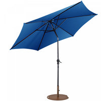 Costway 9ft Patio Umbrella Outdoor W/ 50 LBS Round Umbrella Stand W/ Wheels