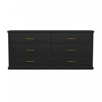 Clifford Traditional Dresser in Black (6-Drawer) 