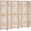 HOMCOM 6 Panel Room Divider, Detachable Privacy Screens, Natural Wood