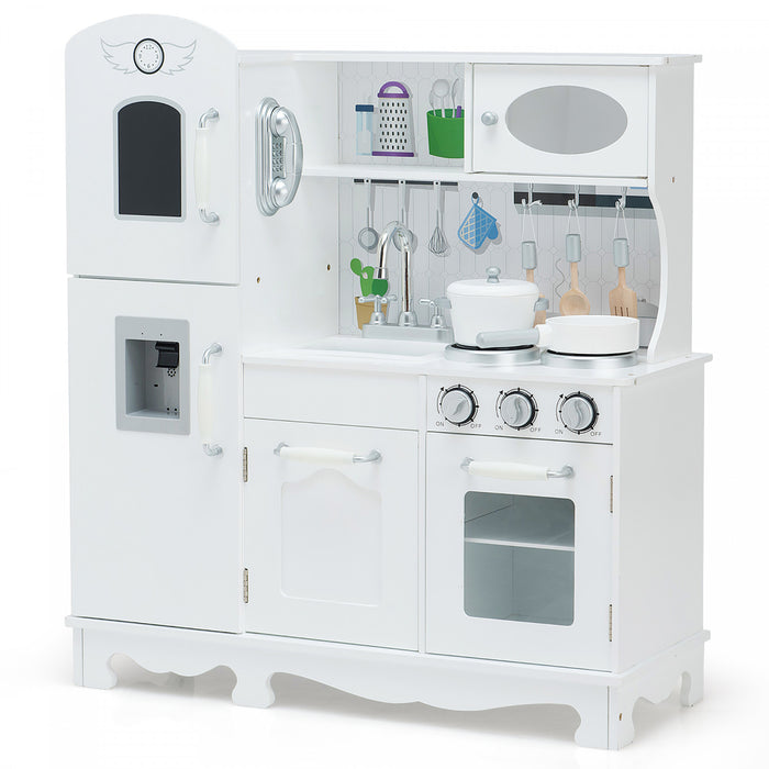 Costway Play Kitchen Pretend Play Cookware Set Toys For Kids W/ Water Dispenser