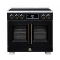 Forno Maximus 36 Inch Induction Range Black, 5.36 cu.ft - FFSIN0932-36BLK Electric Range 