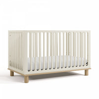 Storkcraft Sicily Deluxe 3-in-1 Convertible Crib with Bonus Toddler Guardrail - Frosted Oat/Driftwood