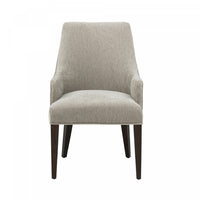 Beever Modern Wood Chenille Armchair in Taupe 