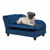 Pawhut Pet Sofa Dog Couch Chaise Lounge Pet Bed With Storage Function Small Sized Dog Various Cat Sponge Cushioned Bed Lounge, Blue