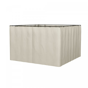 Outsunny Replacement Gazebo Curtains With Zipper, 4-panel Gazebo Privacy Side Panels Only, For 10' X 12' (3 X 3.6 M) Gazebos Or Pergolas, Hooks/c-rings Included, Beige