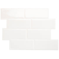 Smart Tiles Peel and Stick 4-Sheet 12 x 9 Backsplash - Metro Blanco