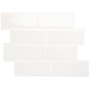 Smart Tiles Peel and Stick 4-Sheet 12 x 9 Backsplash - Metro Blanco