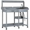 Outsunny Potting Bench Table, Garden Work Bench Workstation with Drawer