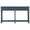 Phyllis Solid Wood Console Table With Drawers And Bottom Shelf - Antique Navy
