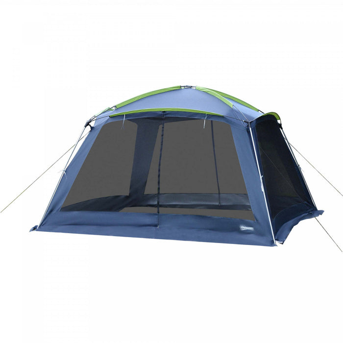 Outsunny 12' X12' X 7' 5-8 Persons Portable Outdoor Camping Tent Water Resistant Shelter Hiking Pop Up Mesh Wall