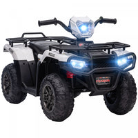 Aosom 12v Kids Atv Quad, 4 Wheeler Battery Powered Electric Vehicle With Music Mp3, Headlights, High