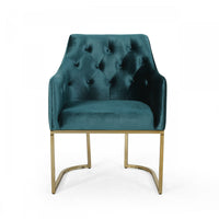 Jasmine Ergonomic Velvet Upholstery Club Chair - Teal