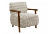 Monarch Specialties - Accent Chair, 31"H, Upholstered, Living Room, Bedroom, Grey Fabric, Brown Walnut Wood | Monarch Specialties - Chaise D'Appoint, 31"H, Rembourre, Salon, Chambre A Coucher, Gris, Bois Noyer Brun