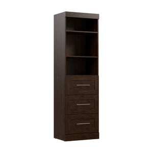 Bestar Pur 25 W Closet Organizer with Drawers - Chocolate