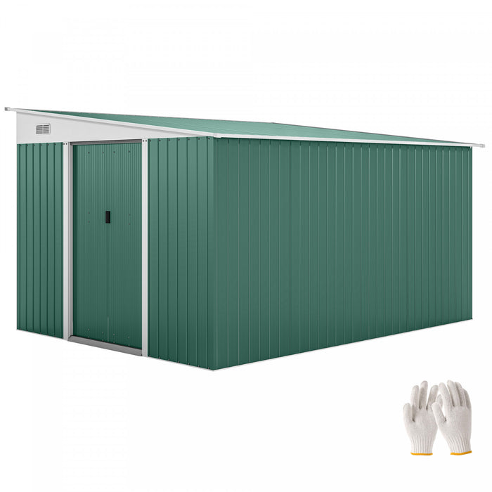 Outsunny 11' x 9' Steel Garden Storage Shed, Outdoor Metal Tool House