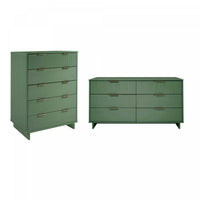 Granville Modern 2-Piece Dresser Set in Sage Green 
