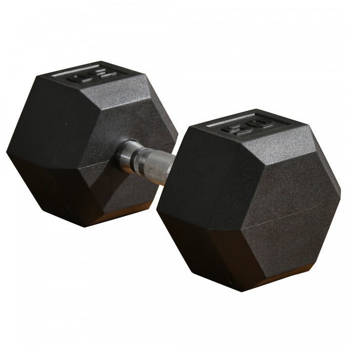 Soozier 50lbs Rubber Dumbbell Weight Set for Home Office Fitness