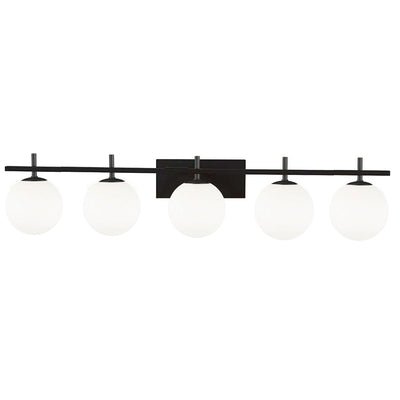Dainolite Vivaldi 5 Light Vanity Light Matte Black Lamp|Lumière de coiffeuse Vivaldi de Dainolite avec fini noir mat et 5 ampoules