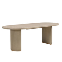 Madison Oval Solid Wood Dining Table with Double Pedestal Base,Light Natural 