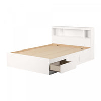 Fusion Storage Bed And Bookcase Headboard Set Pure White - South Shore Full Bed