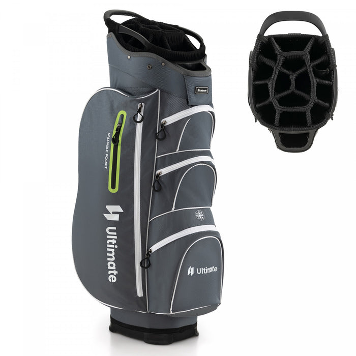 Costway Lightweight Golf Cart Bag With 15 Way Top Divider Individual Putter Well Cooler Bag Green