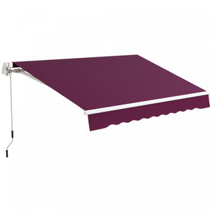 Outsunny 10' X 8' Retractable Awning With Led Lights, Uv40+, Wine Red